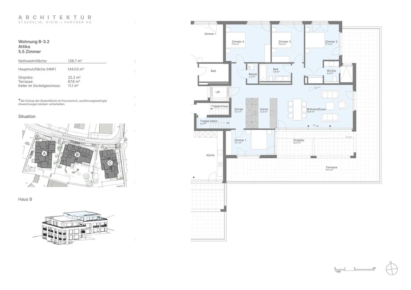 Modernes Penthouse mit Terrasse - Foto 3 von 3