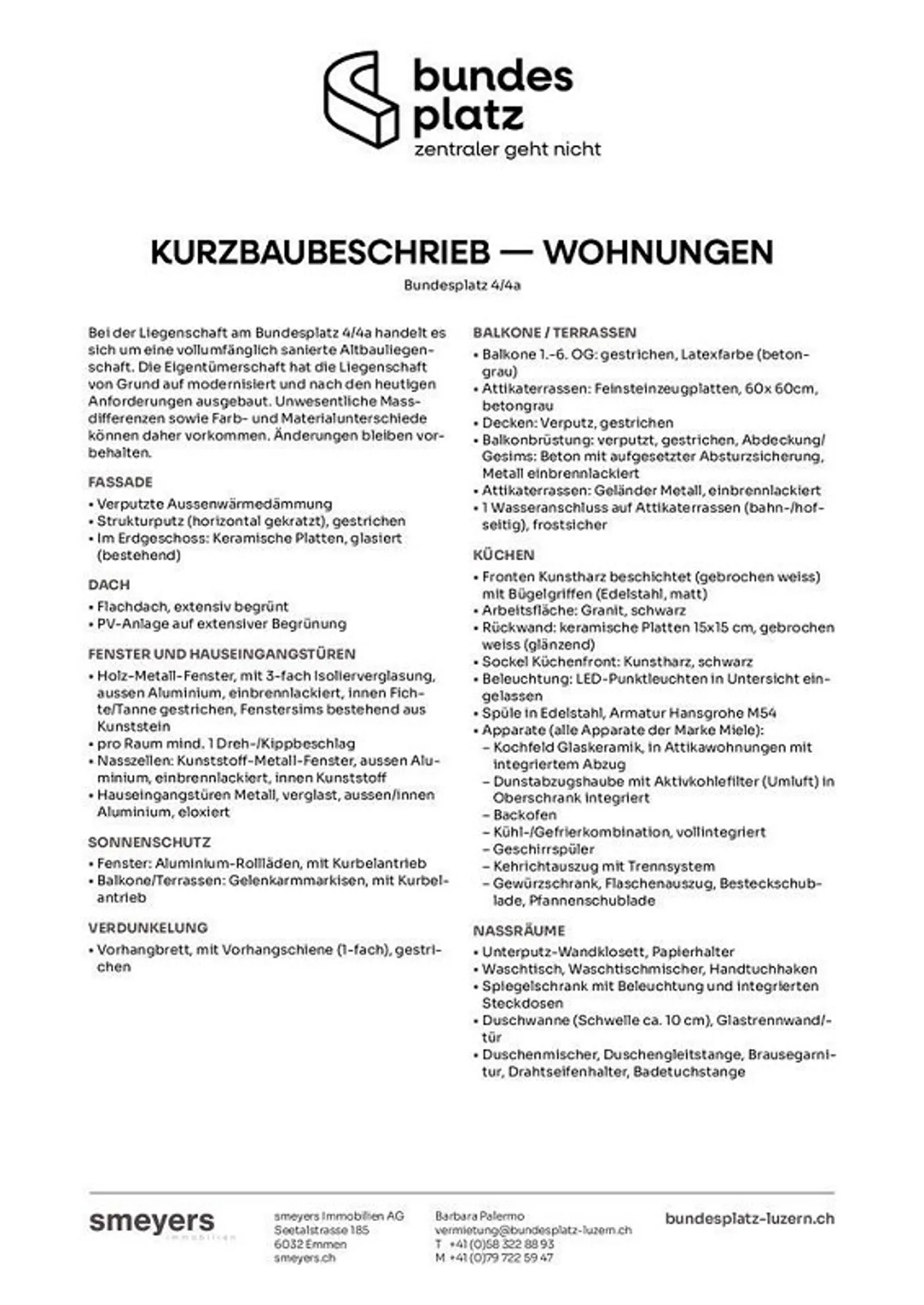 Appartement exclusif de 3,5 pièces avec vue au Bundesplatz de Lucerne - Photo 12 sur 12
