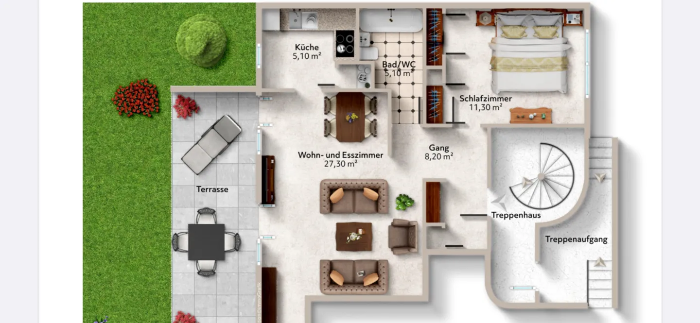 Gemütliche 2,5 Zimmer Wohnung mit Terrasse - Foto 11 von 12