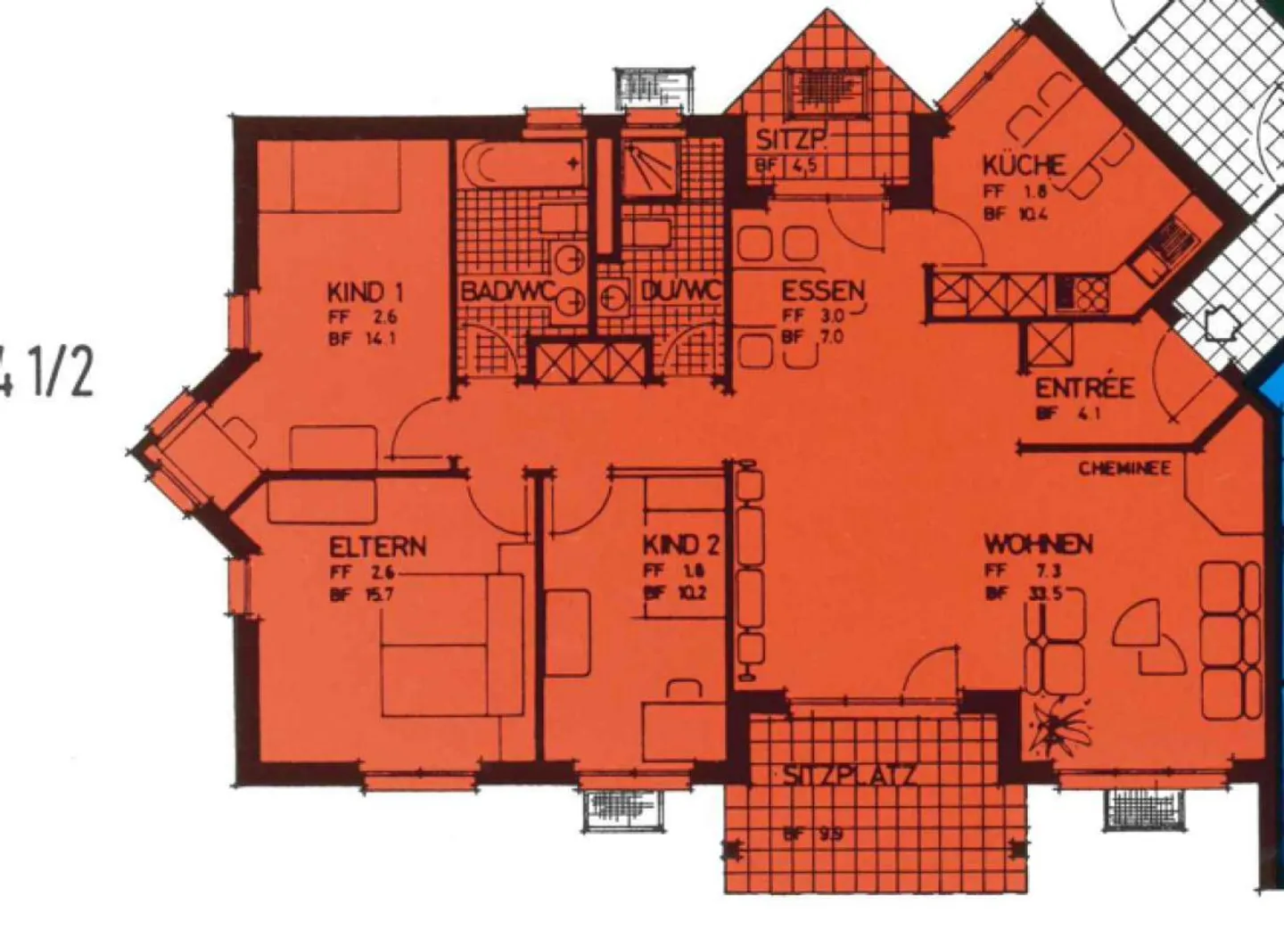 Charmante appartement de 4,5 pièces avec cheminée au rez-de-chaussée - Photo 14 sur 14