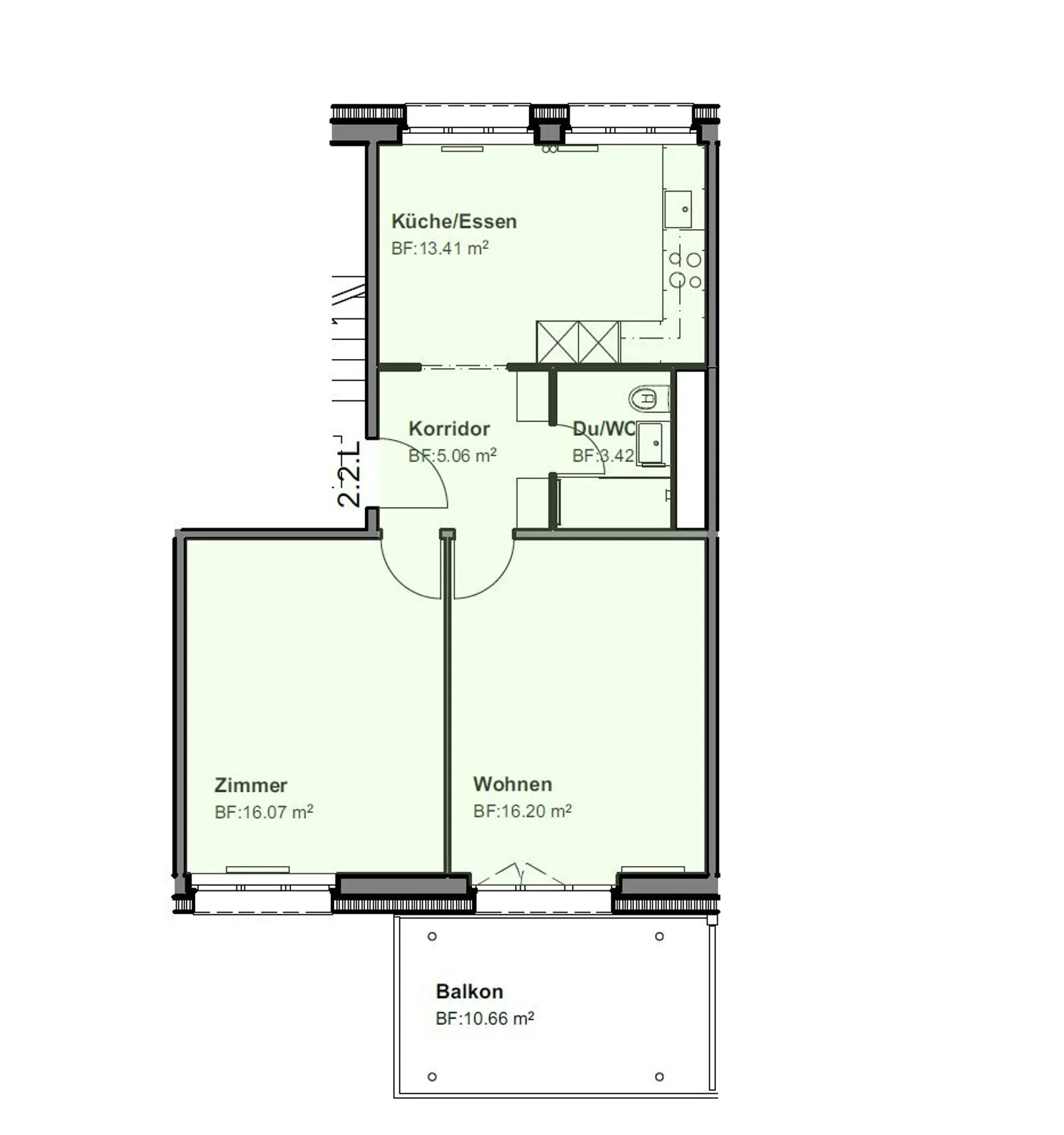 Schöne 2.5 Zimmerwohnung nahe am Zentrum - Foto 5 von 5