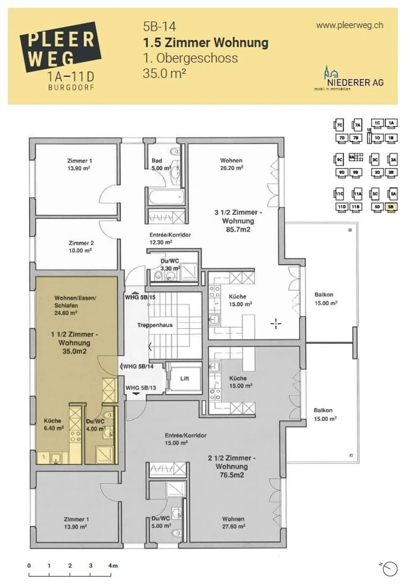 Attraktive 1.5-Zimmerwohnung mit modernem Ausbaustandard - Foto 7 von 8