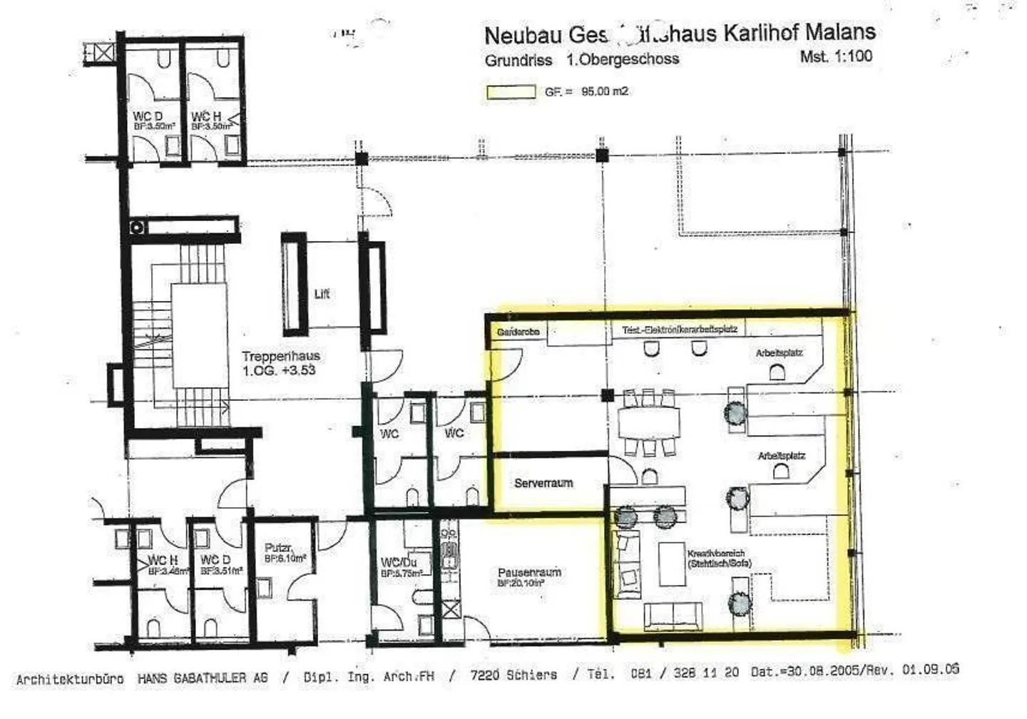 Circa 95 m2 di spazio ufficio a Malans - Foto 3 di 3