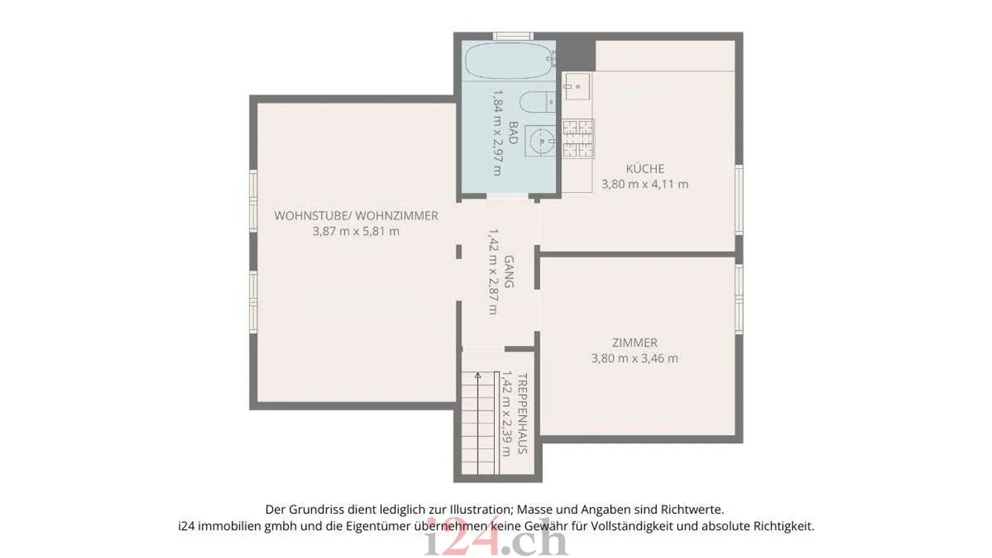 Charmante Dachwohnung in Schübelbach - Foto 7 von 7
