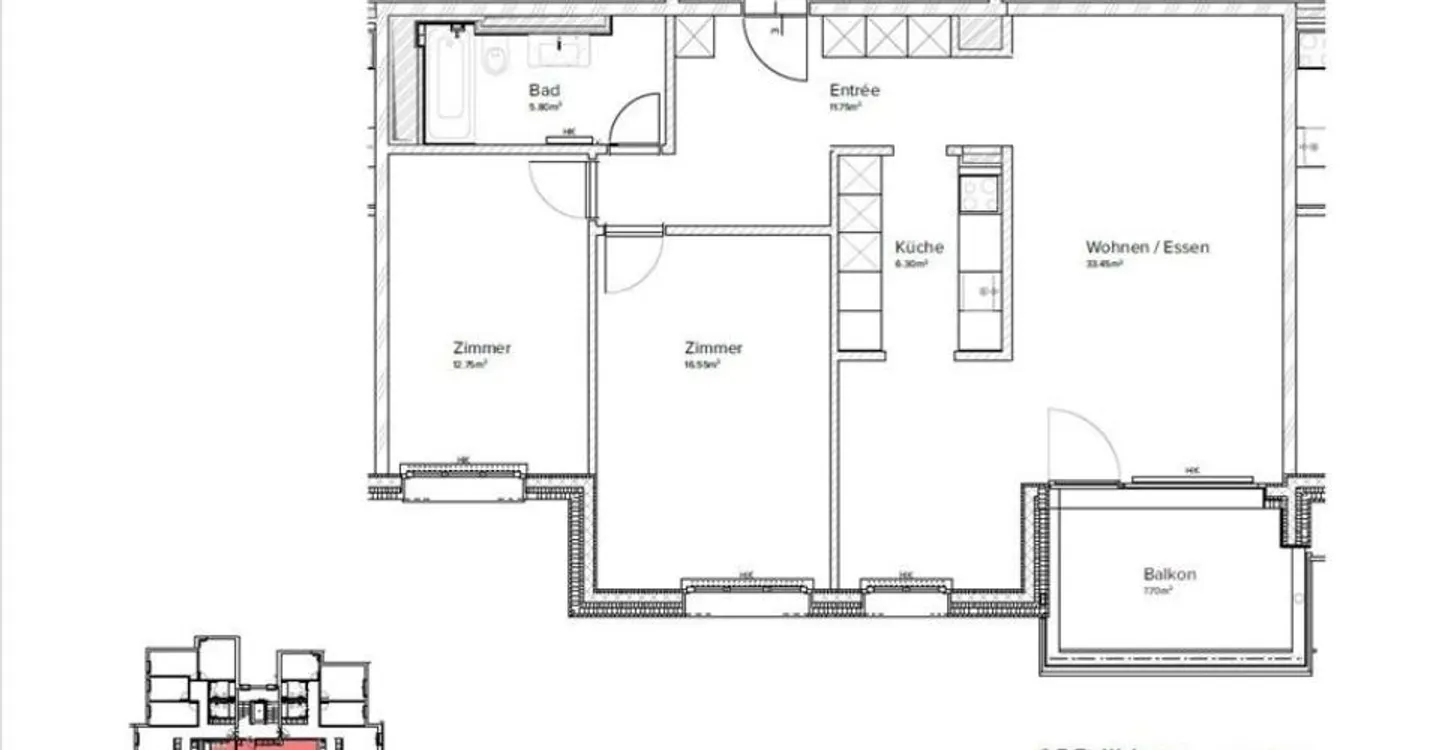 Grosszügige moderne Wohnung in grüner Umgebung - Foto 9 von 9