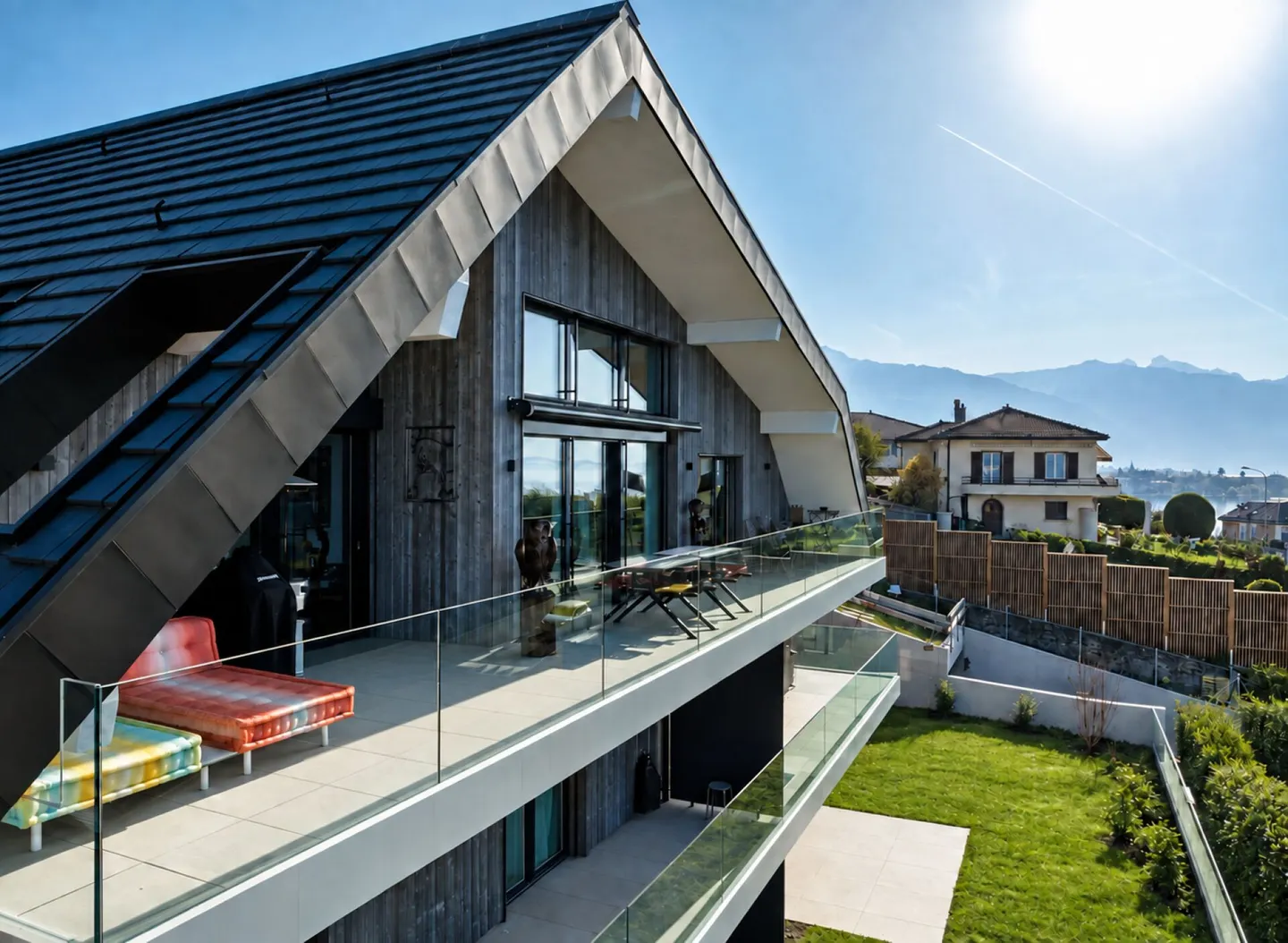 Attique contemporain avec vue lac - Photo 1 sur 13