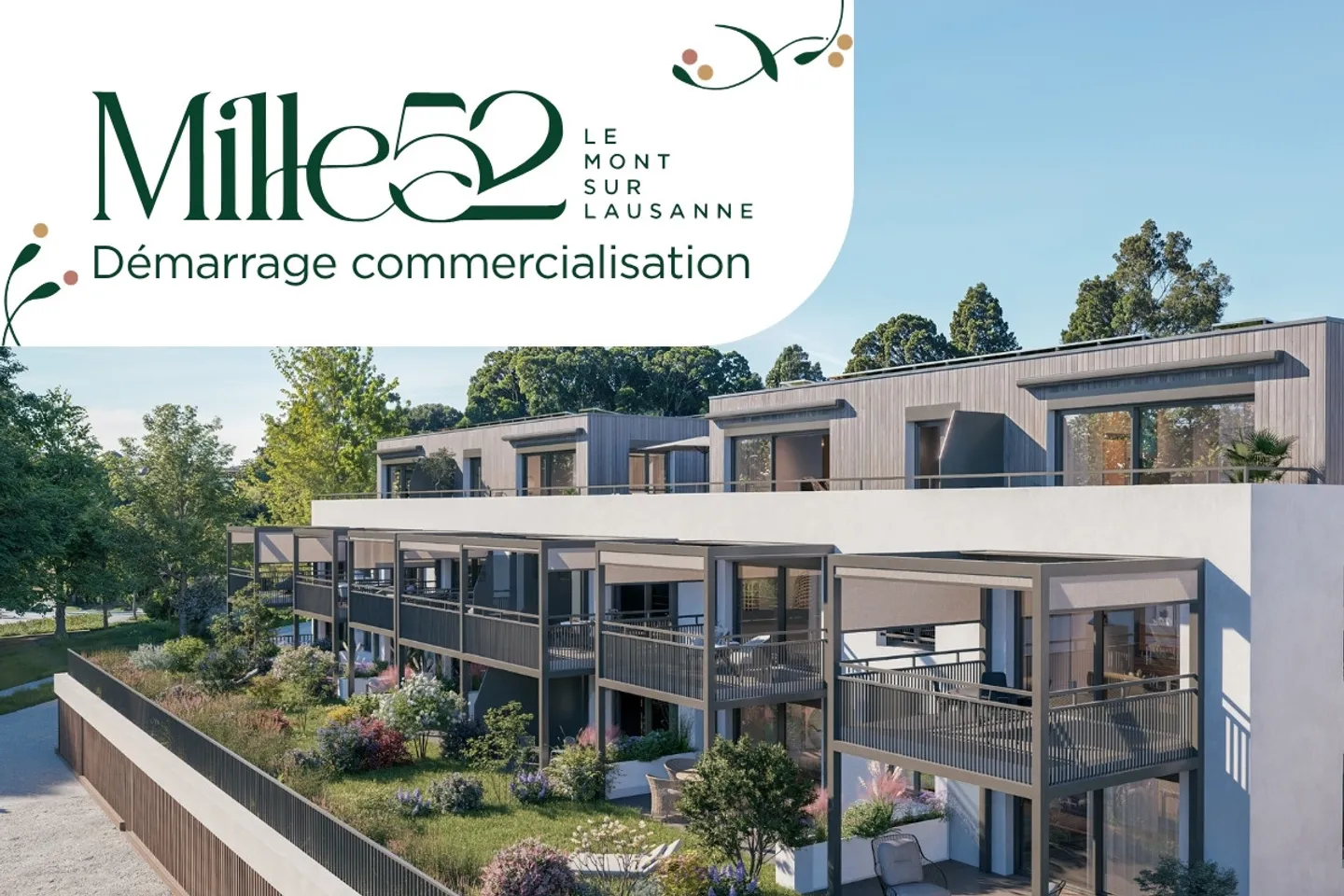 Mille52 - Lot B2-1 - Appartement au rez-de-chaussée de 3.5 pièces avec terrasse - Photo 1 of 11