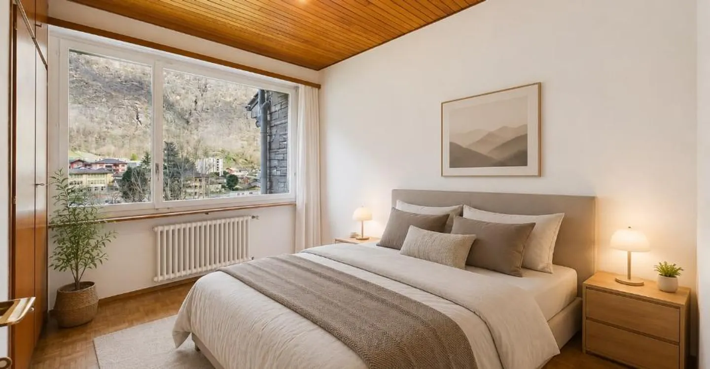 Lumineux appartement de 8 pièces dans une villa bifamiliale avec grand jardin à Giornico - Foto 7 von 12