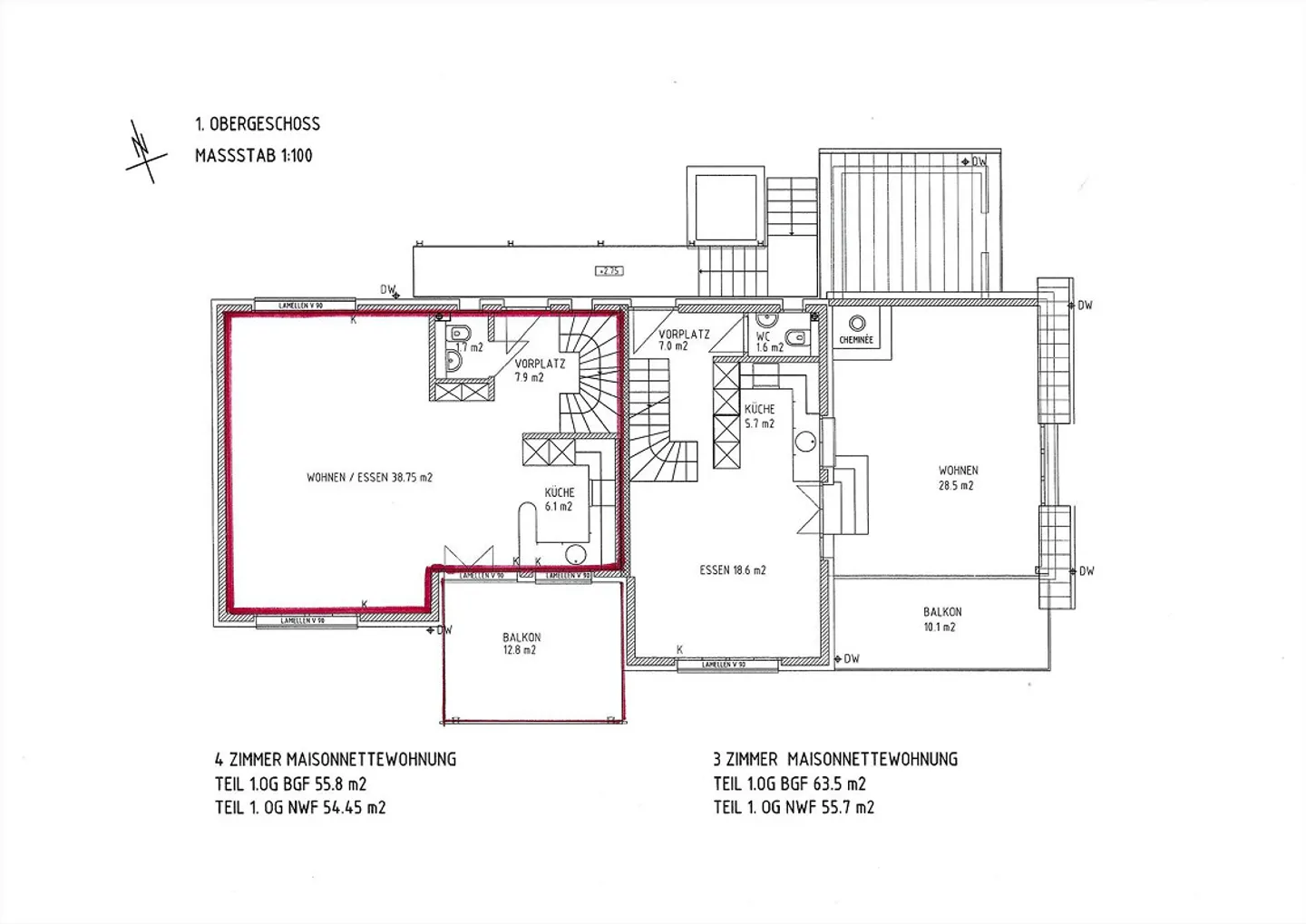 Stilvolle 4.0-Zimmer-Maisonette mit Galerie & Balkon - Photo 9 of 10
