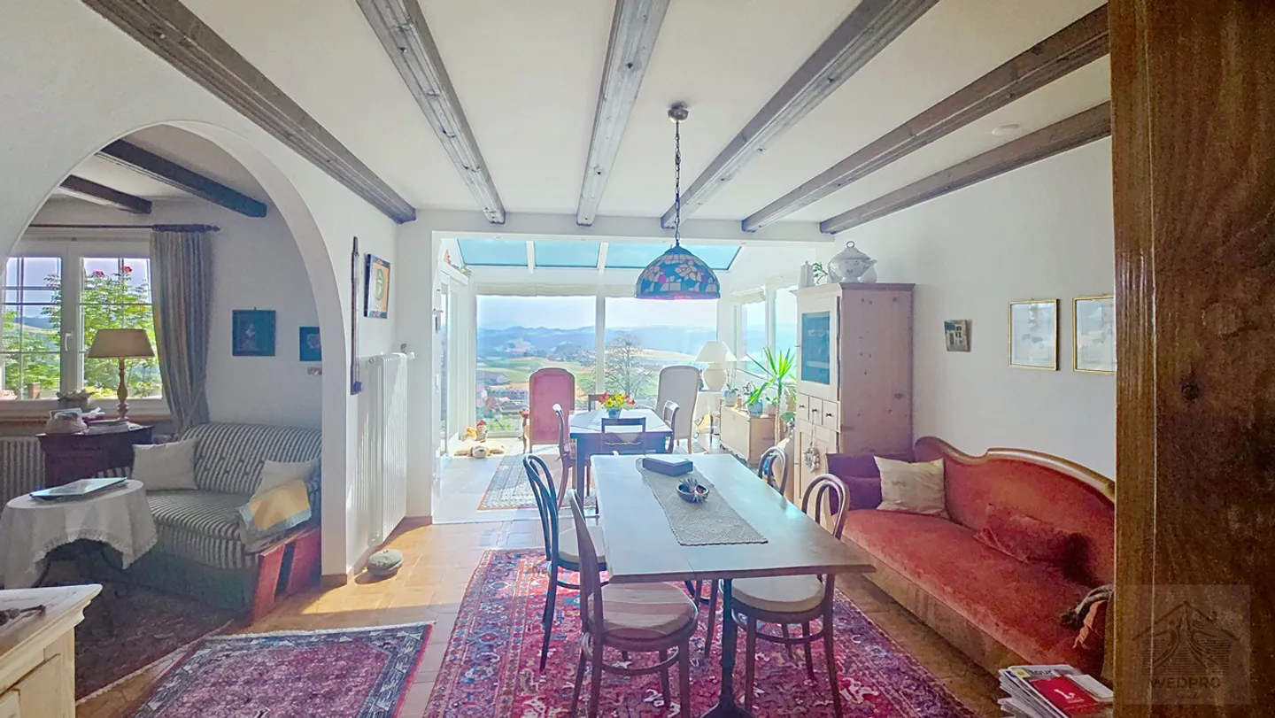 Einzelvilla 193 m² in Ursy - 6 Schlafzimmer, Grundstück 1'205 m², Blick auf die Alpen - Foto 4 von 6