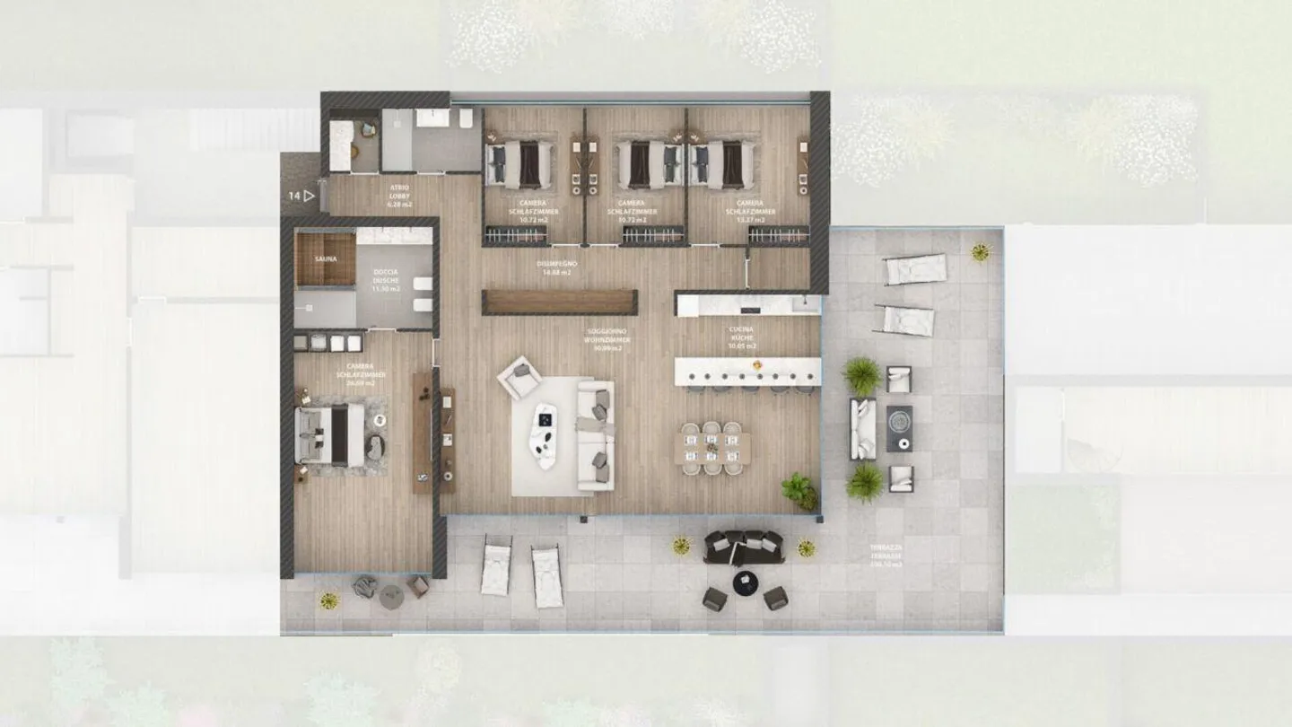Porta al Paradiso - Locarno Monti - 5.5-Zimmer-Penthouse-Wohnung Attika (W14) - Foto 11 von 12