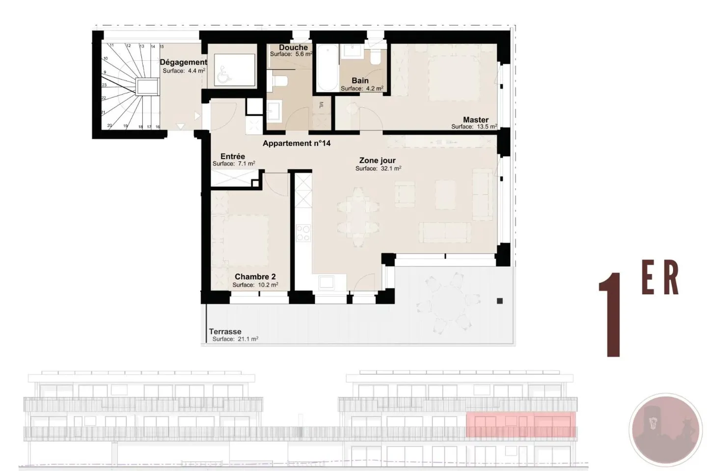 Modernes Apartment in Martigny - Foto 4 von 4