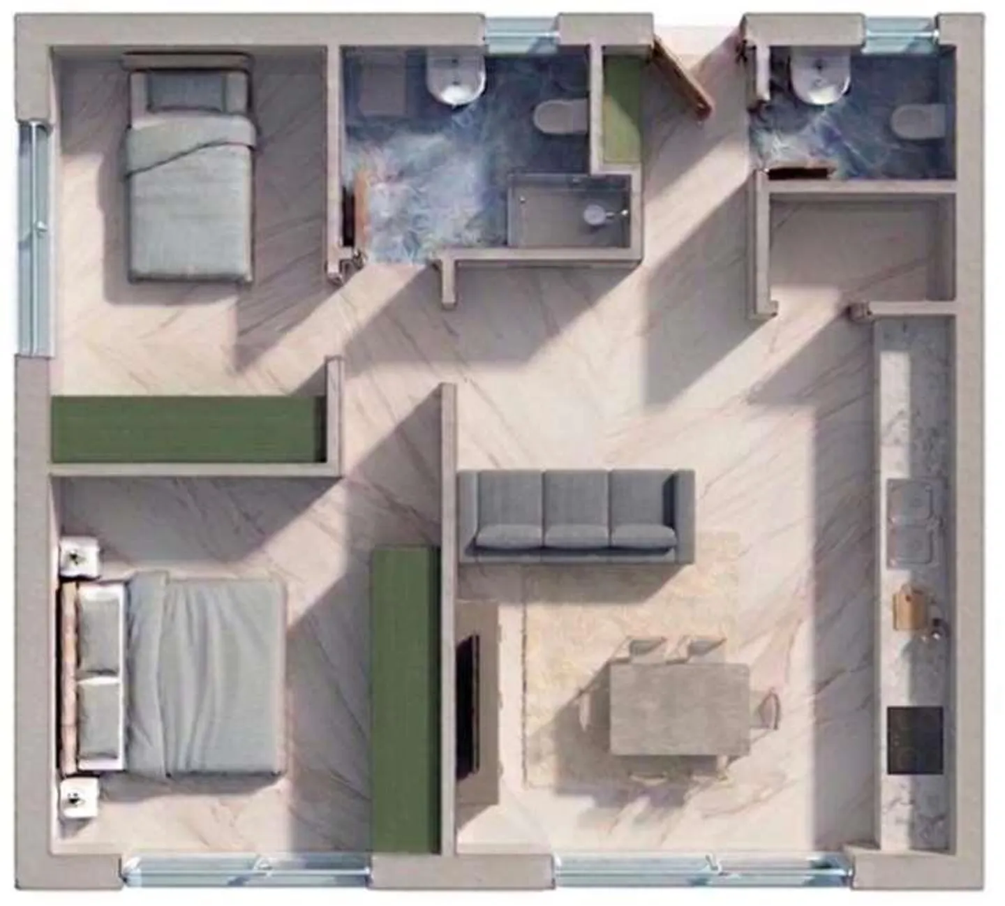 Elegant 3.5-room apartment with private garden and open valley view - Photo 2 of 4