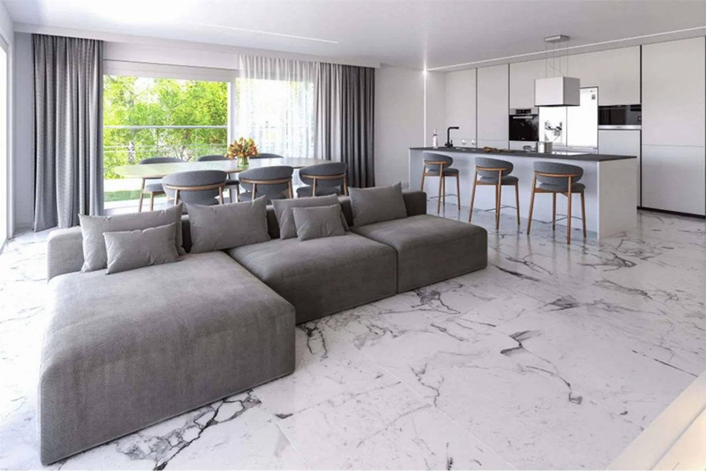 Elegant 3.5-room apartment with private garden and open valley view - Photo 3 of 4