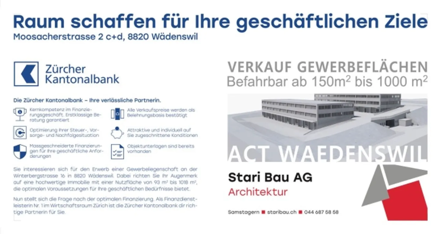«ACT Wädenswil, Raum für Ihre geschäftlichen Ziele» - Foto 1 von 1