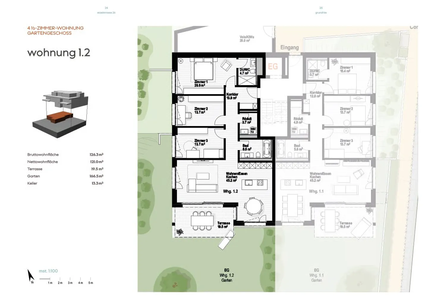 Neubau Gartenwohnung 4.5 Zimmer - Foto 4 von 8