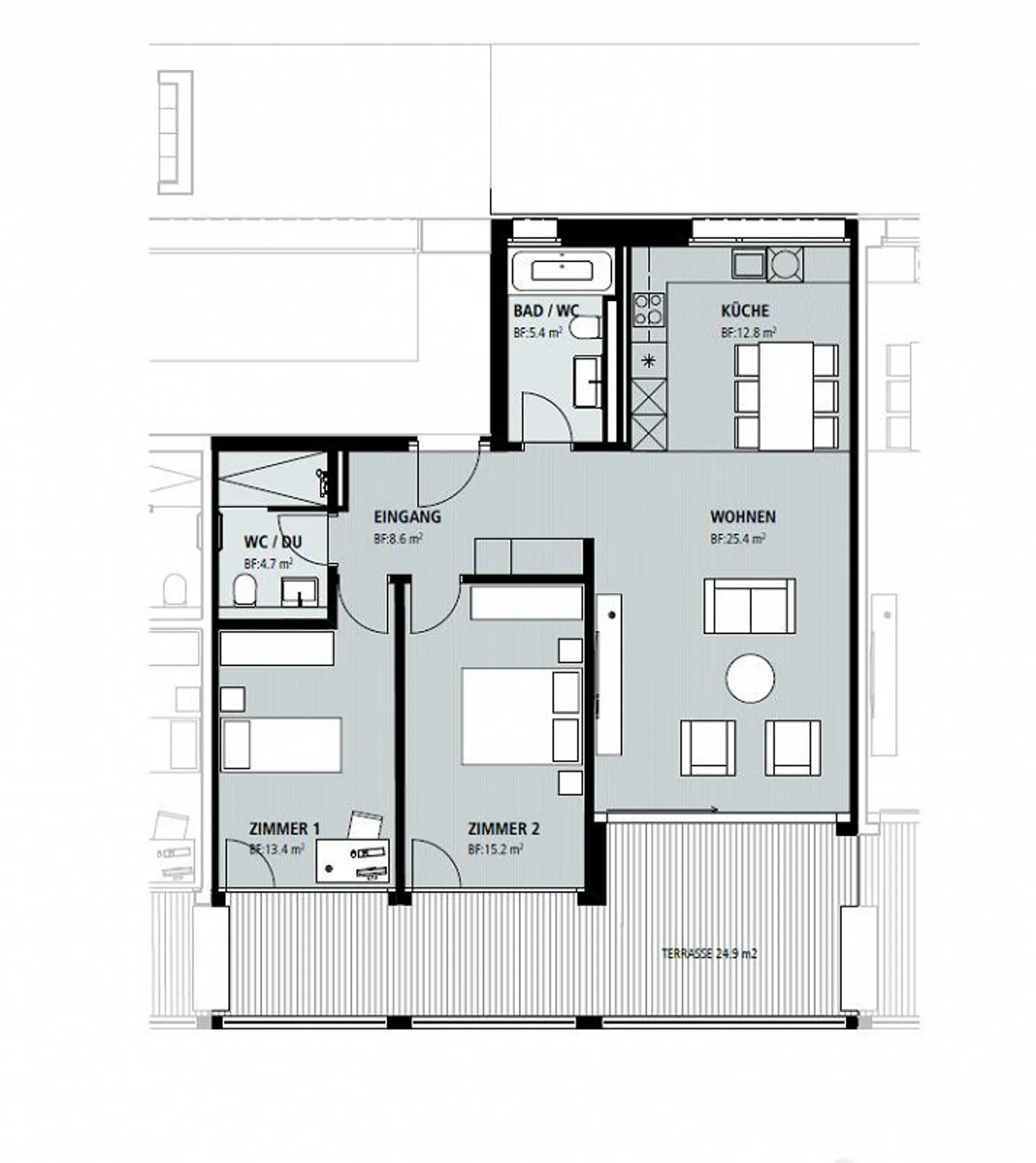 Appartement unique de 3,5 pièces avec terrasse à Laupen - Photo 13 sur 13