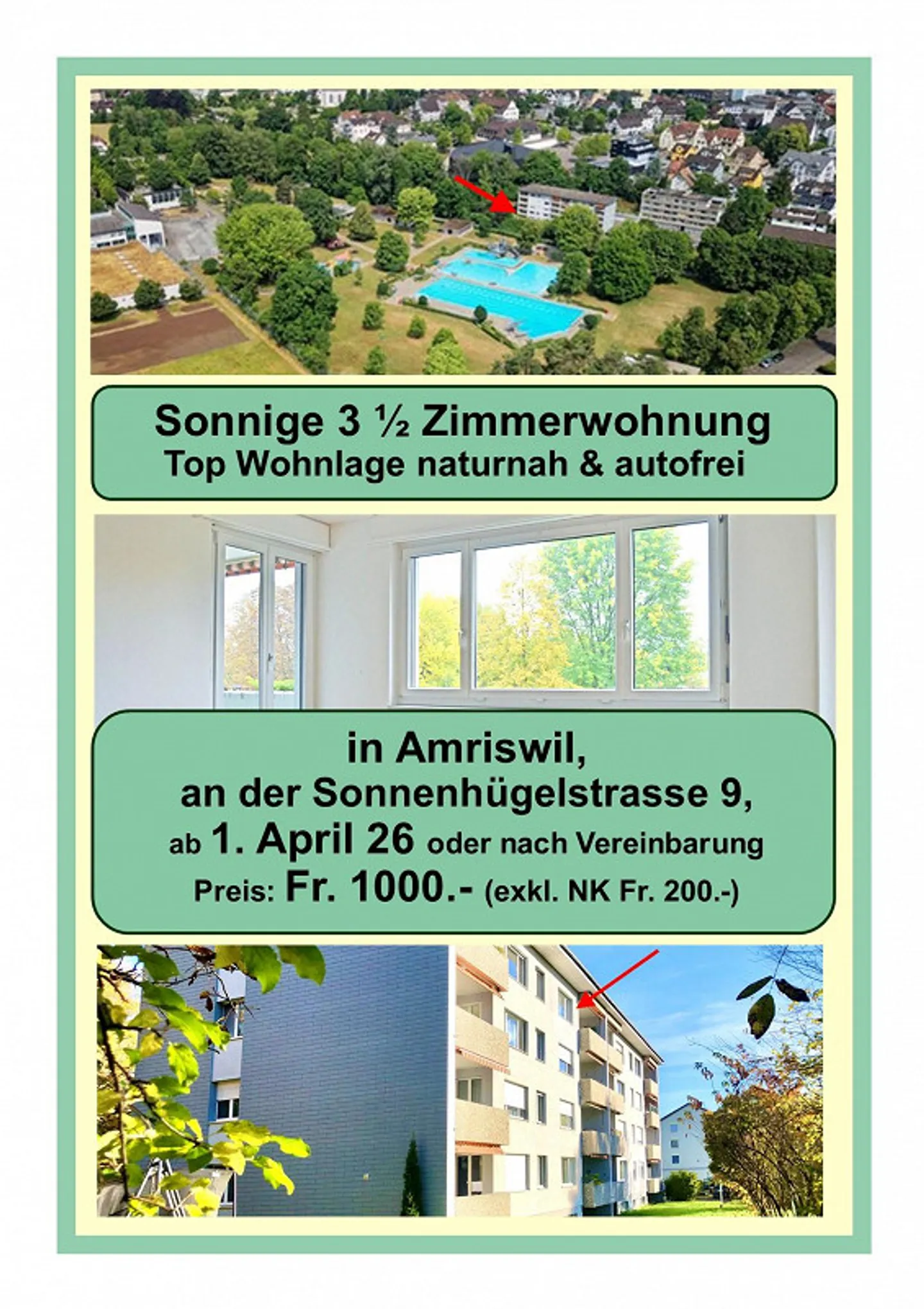 Sonnige 3,5 Zimmer Wohnung - Foto 9 von 10