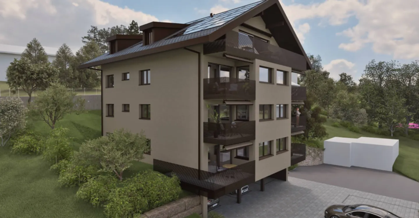 Wunderschöne neue 4½-Zimmer-Wohnung im oberen Erdgeschoss mit 2 Balkonen, privatem Garten und freiem Blick - Foto 1 von 9