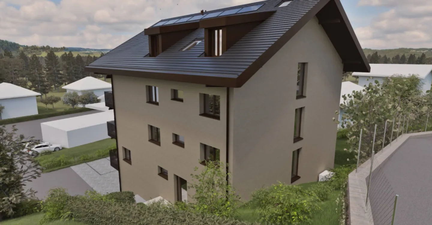Wunderschöne neue 4½-Zimmer-Wohnung im oberen Erdgeschoss mit 2 Balkonen, privatem Garten und freiem Blick - Foto 9 von 9