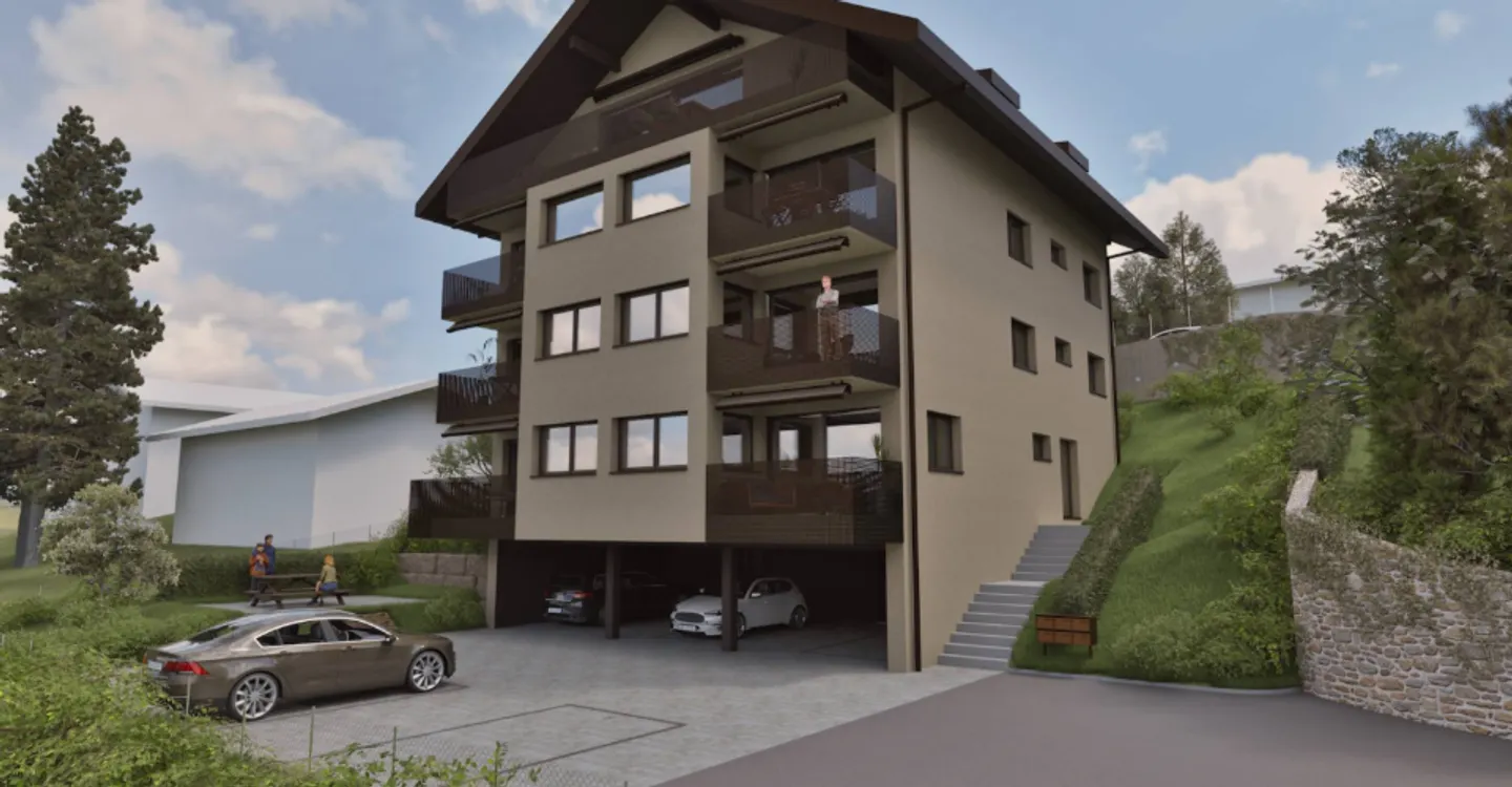 Wunderschöne neue Dachgeschosswohnung mit 4½ im Dachgeschoss mit Balkon und freiem Blick - Foto 1 von 9