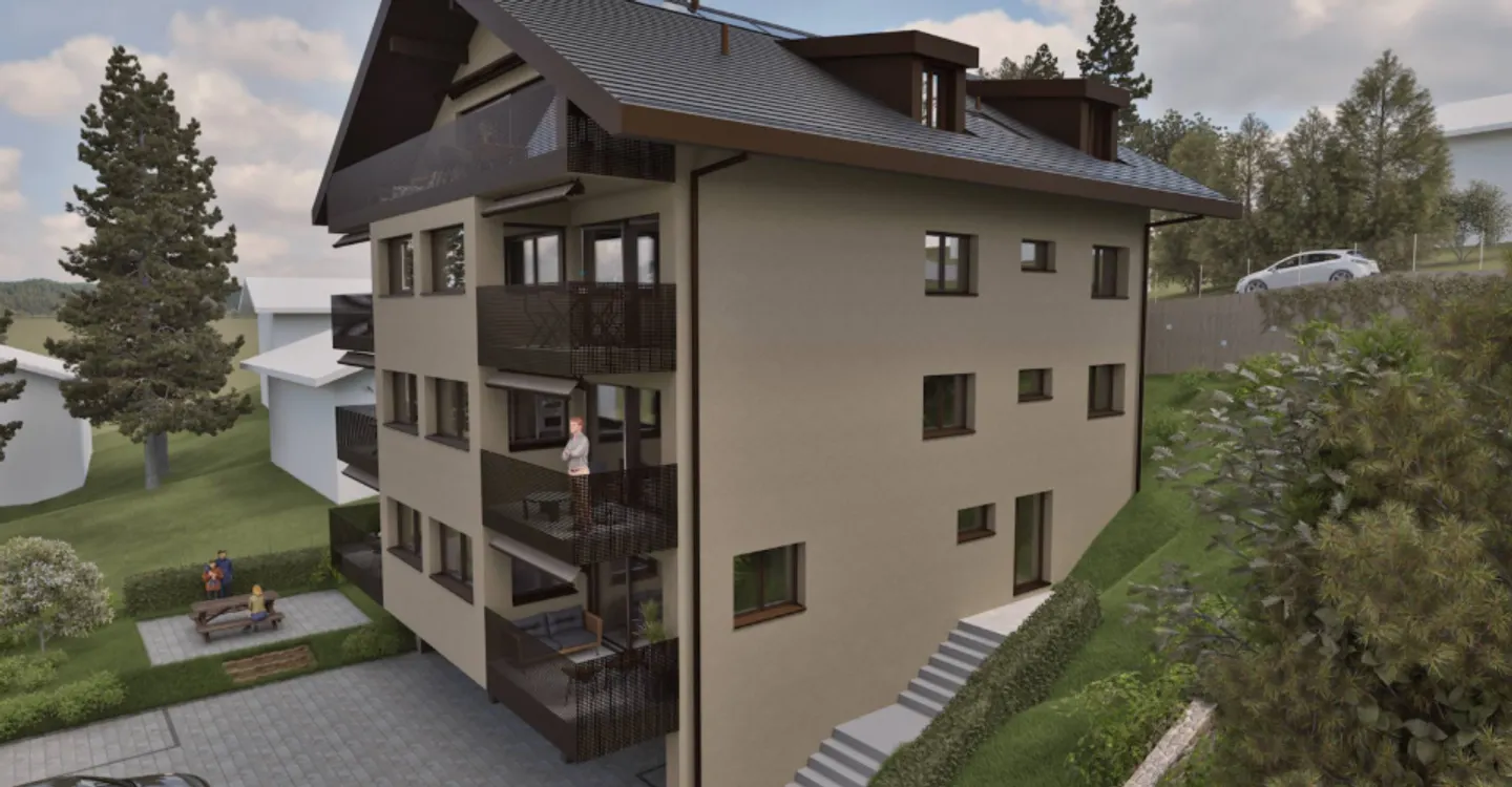 Wunderschöne neue Dachgeschosswohnung mit 4½ im Dachgeschoss mit Balkon und freiem Blick - Foto 8 von 9