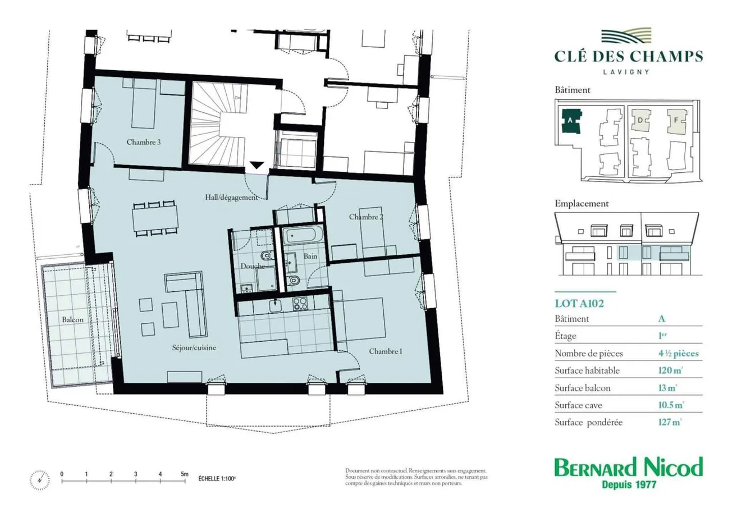 127 m² apartment, 4.5 rooms with balcony - Photo 10 of 10