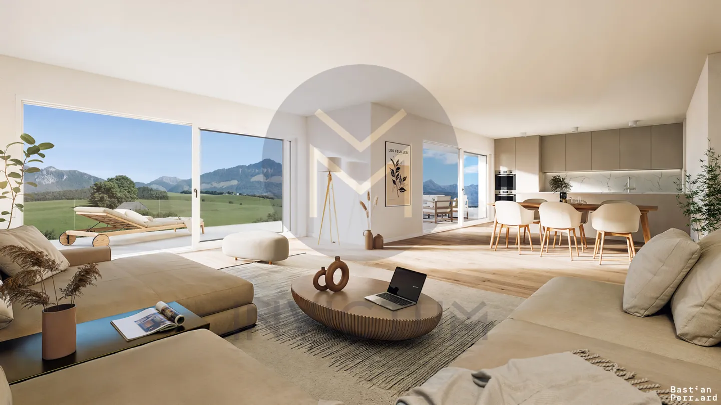 Attico eccezionale a Riaz - Terrazza di 67 m² e vista panoramica - Foto 1 di 2