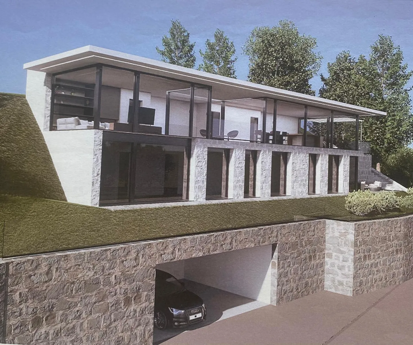 GRUNDSTÜCK MIT SEEBLICK UND PROJEKT FÜR EINE VILLA IN NEGGIO - Foto 6 von 8