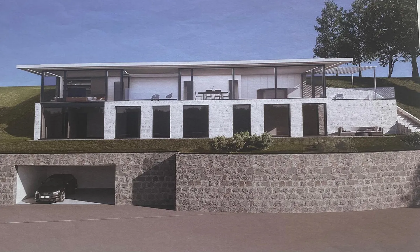 GRUNDSTÜCK MIT SEEBLICK UND PROJEKT FÜR EINE VILLA IN NEGGIO - Foto 8 von 8