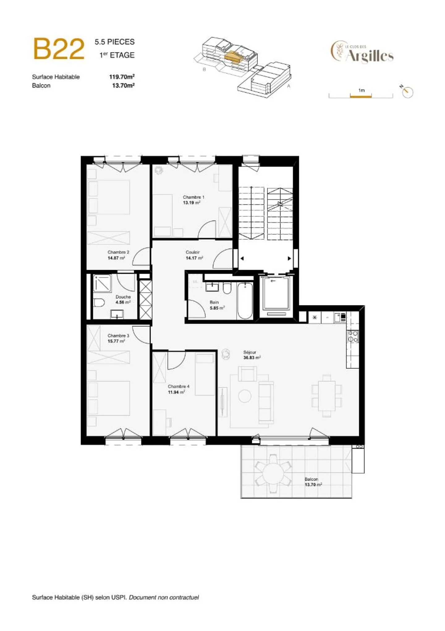 Charmante Wohnung in Cressier - Foto 4 von 4
