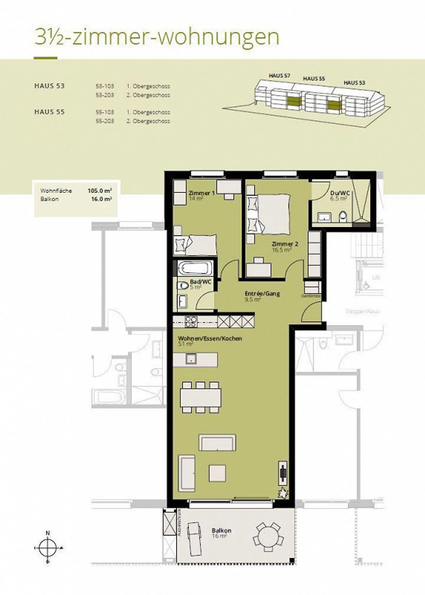 Ideal 3.5 room apartment with a view of the greenery - Photo 8 of 9