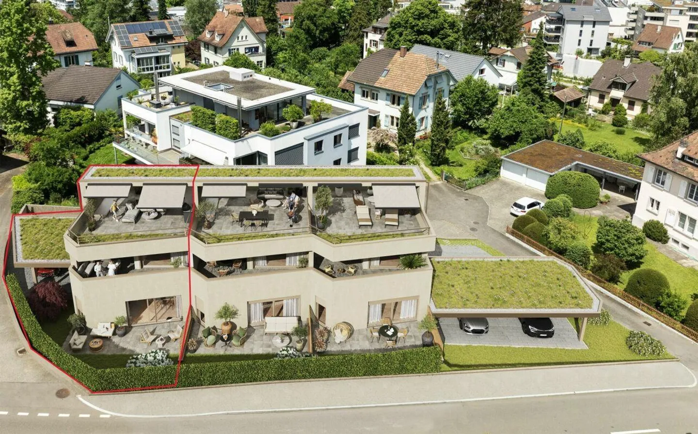 New construction - 4.5 room corner house including double carport in exclusive ... - Photo 1 of 7
