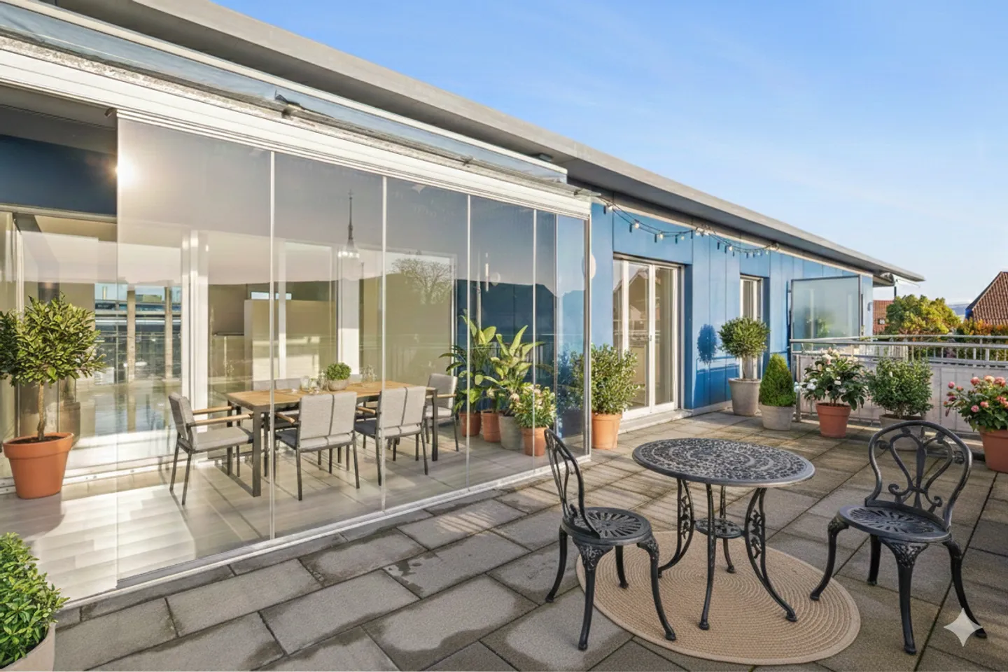 Appartement en attique lumineux avec deux terrasses et salle de loisirs - Photo 7 sur 9