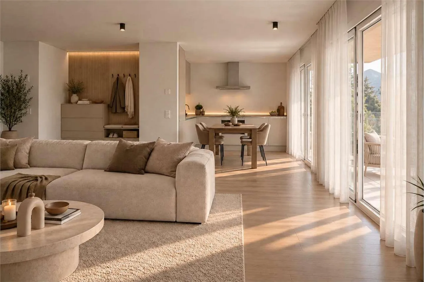 Elegant 3.5-room apartment with terrace and open view - Photo 3 of 9