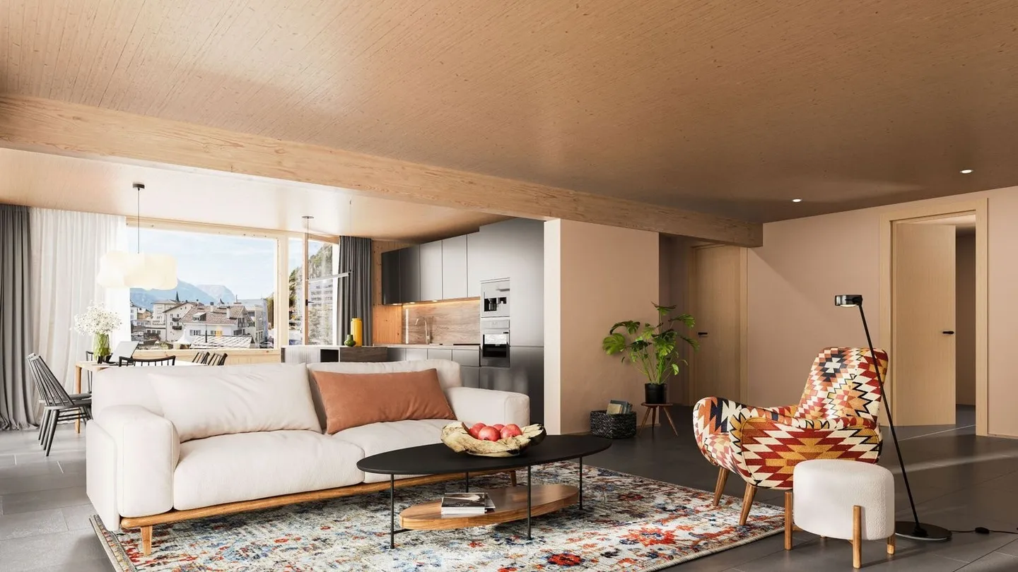 Aussergewöhnliche Attikawohnung in Steg - Foto 5 von 8