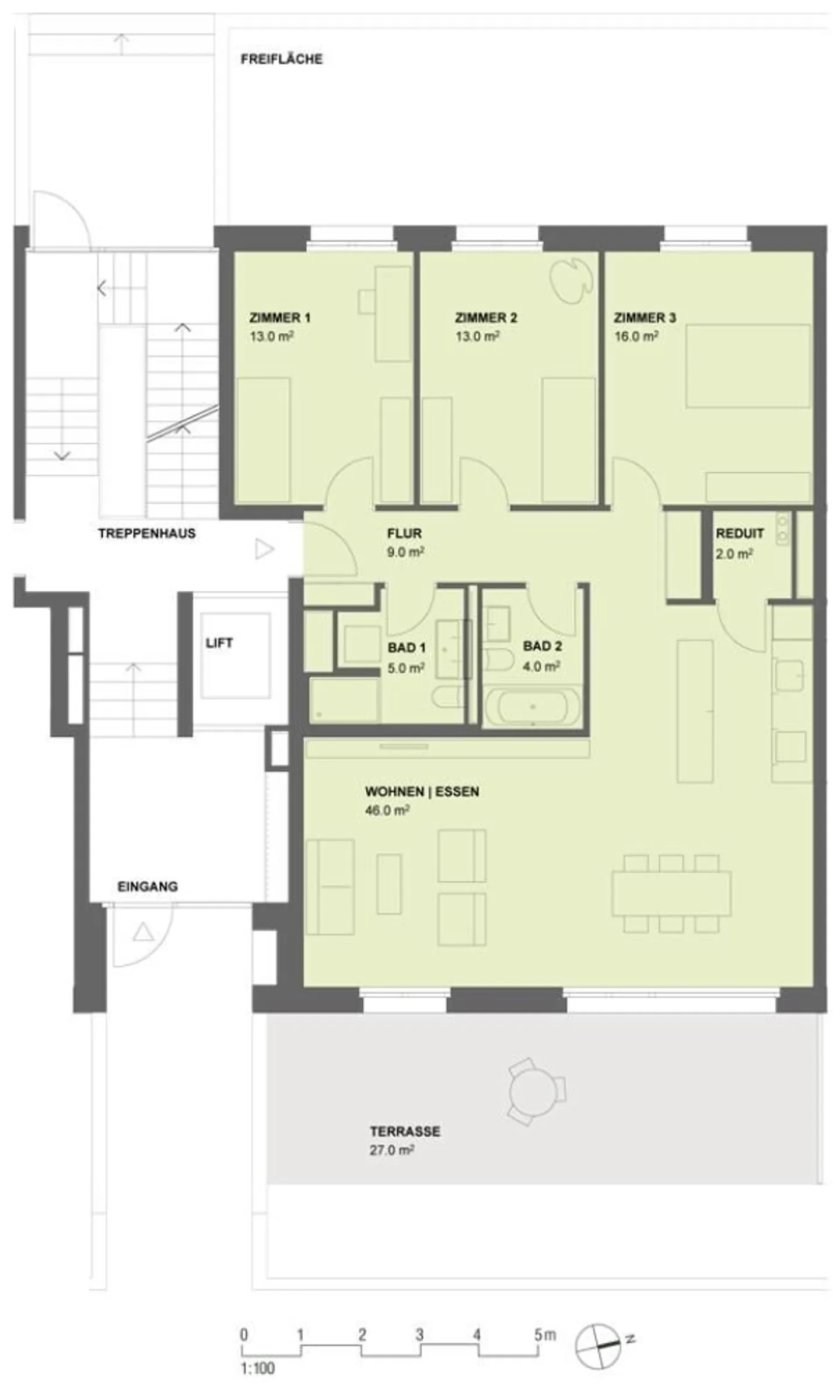 Appartement familial de 4,5 pièces avec deux jardins privés - Photo 7 sur 8
