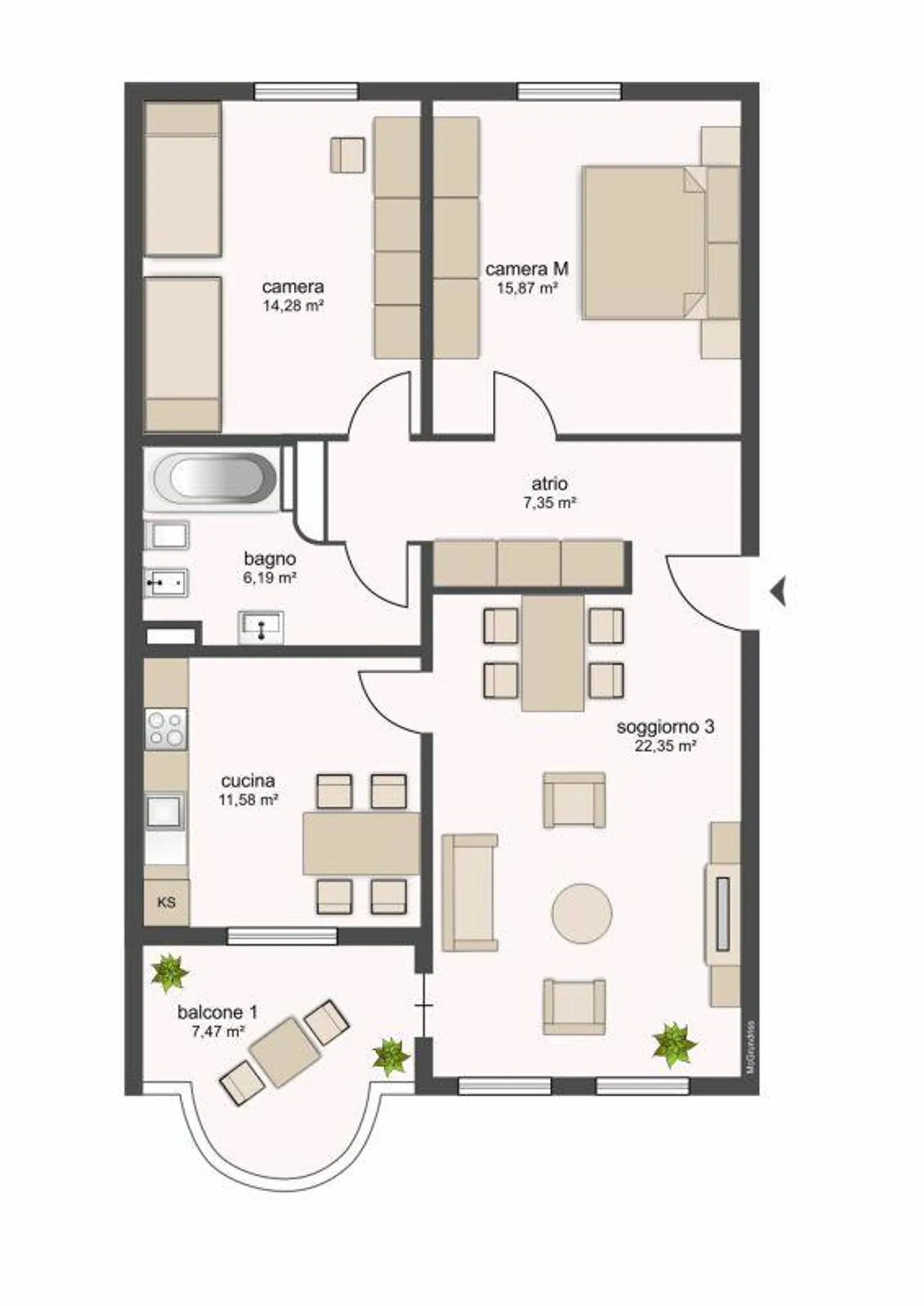 6200, Riazzino, Blocco B2, appartamento no. 341 - Foto 7 di 16
