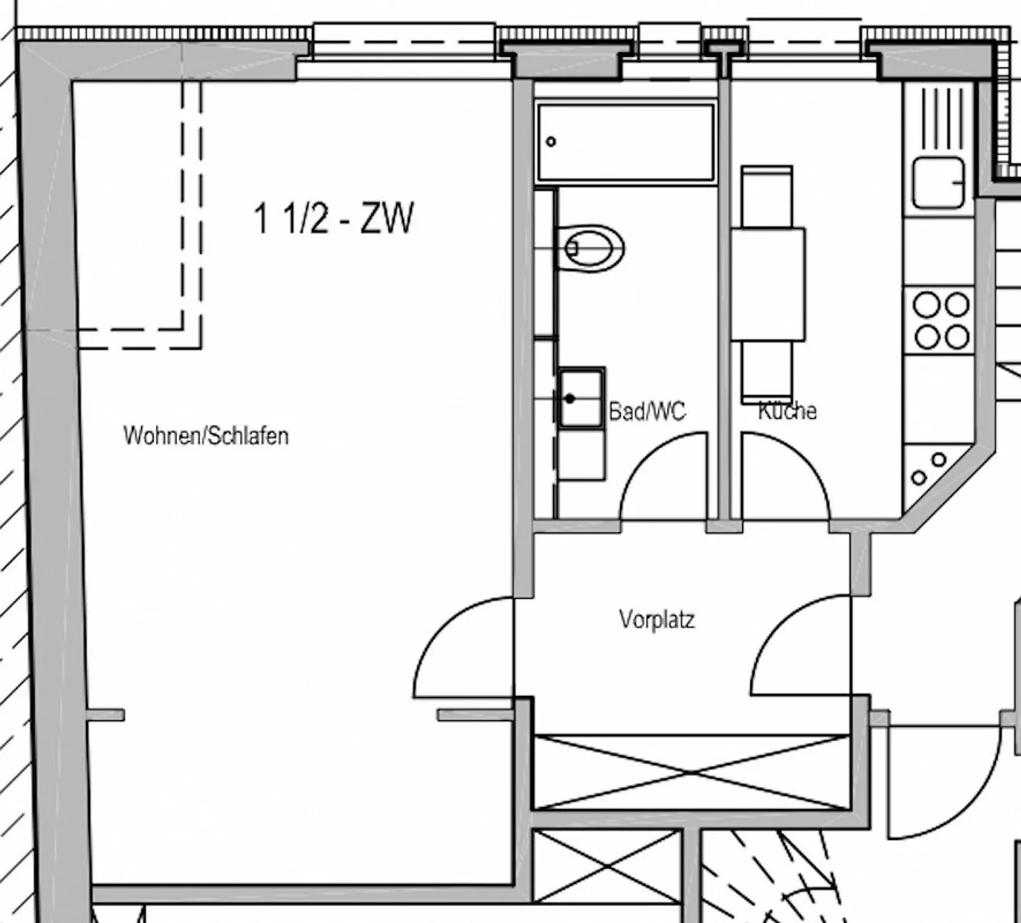 Appartamento moderno 1.5 locali in posizione centrale (non arredato) - Foto 9 di 9