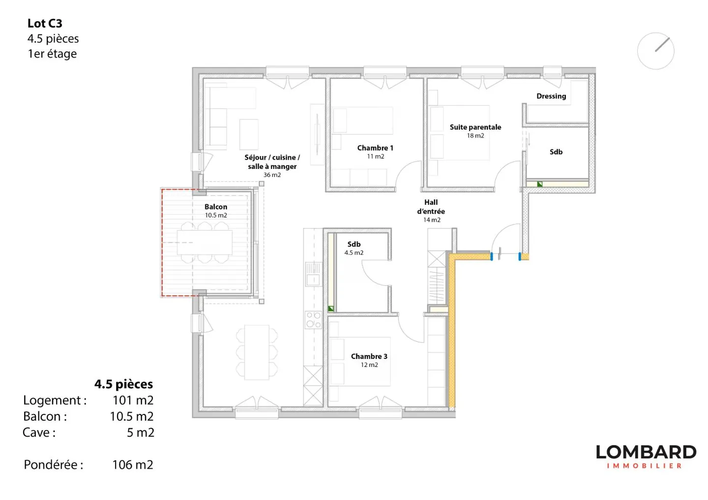 Nuovo appartamento di 4,5 stanze al 1° piano - Foto 8 di 8