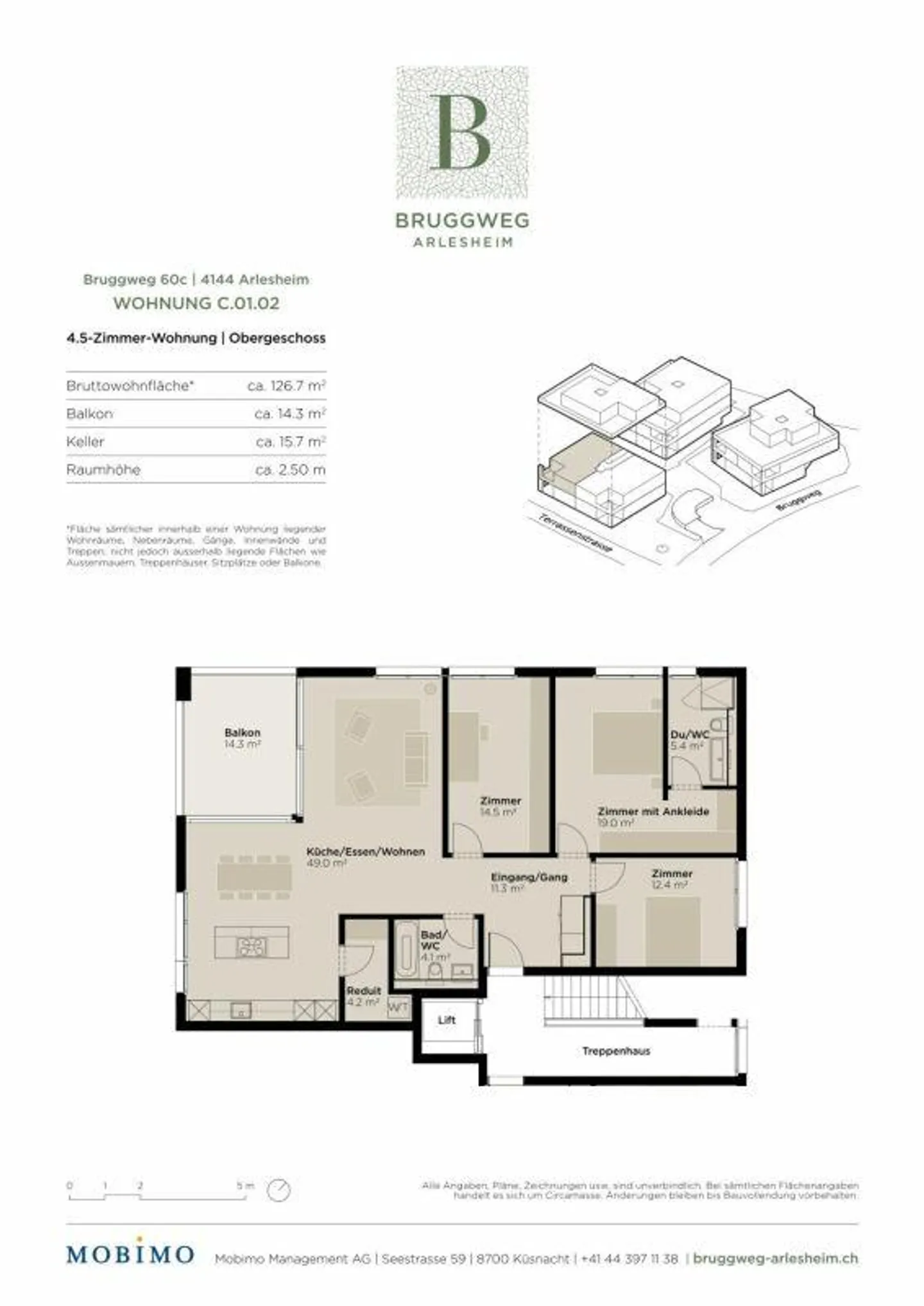 Ampio appartamento di 4,5 stanze - Bruggweg, Arlesheim - Foto 3 di 8