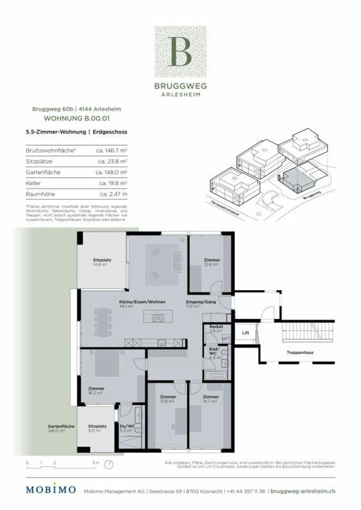 Bella appartamento giardino 5.5 stanze - Bruggweg, Arlesheim - Foto 7 di 8