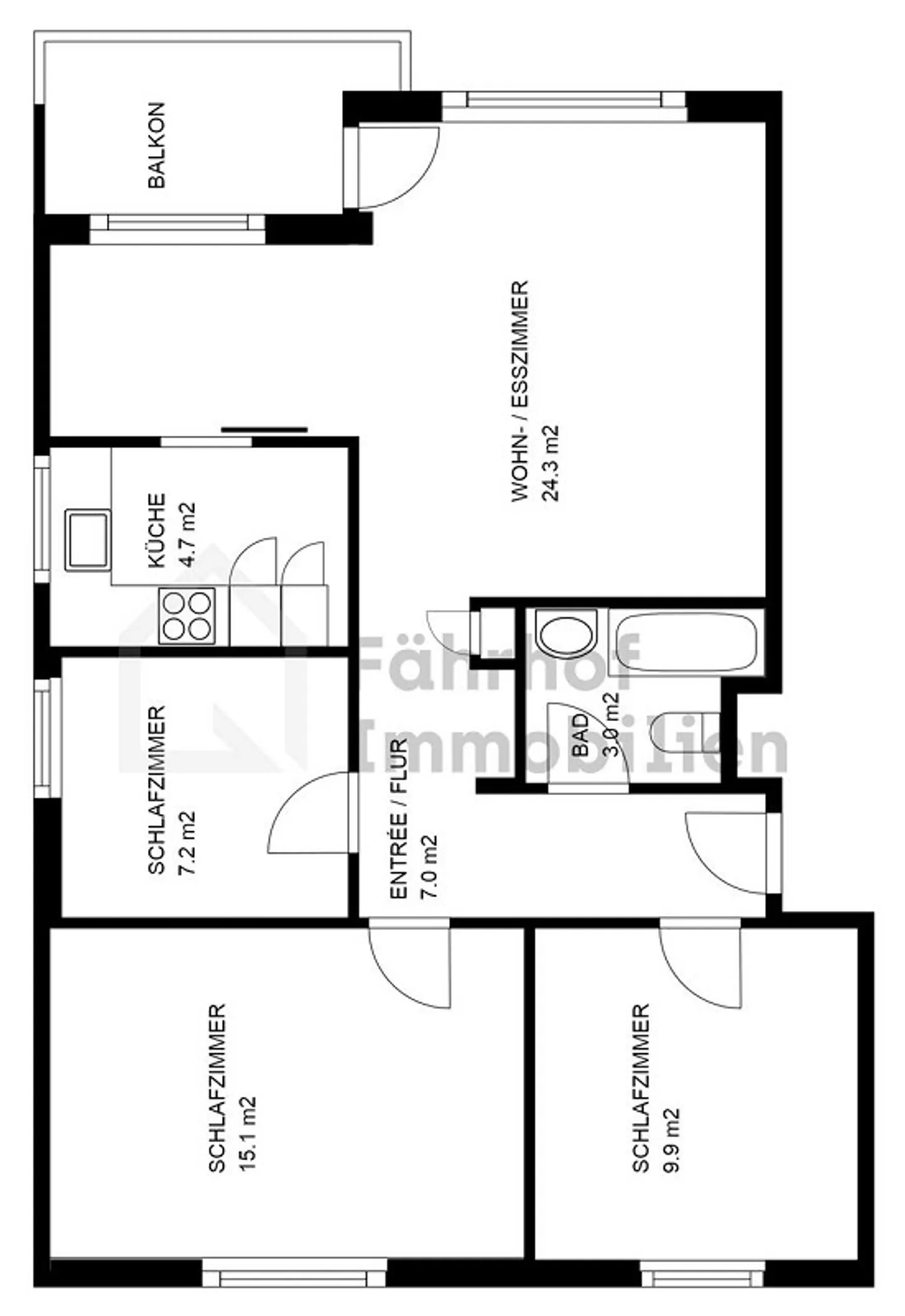 Appartement lumineux et bien entretenu de 4,5 pièces dans un emplacement central - Photo 11 sur 13