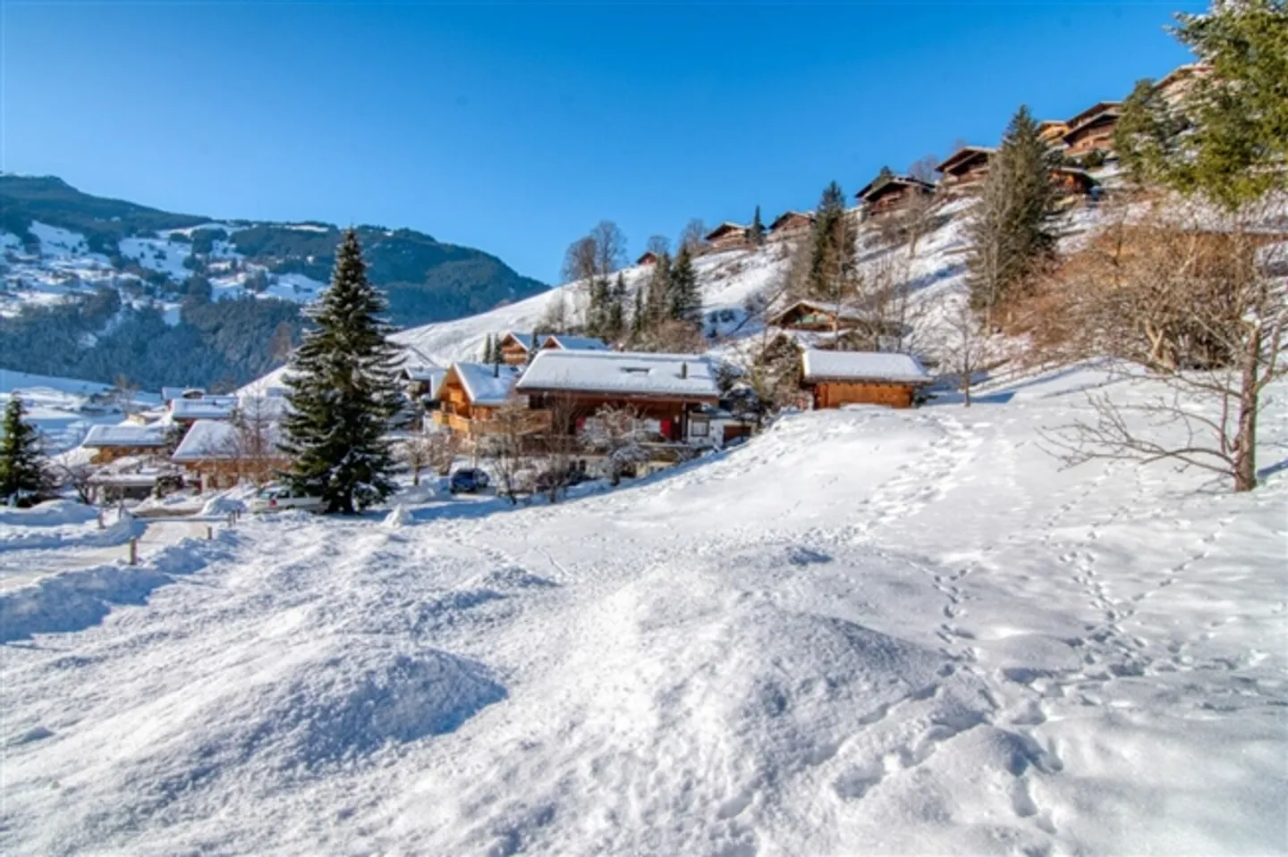 Terrain de construction exclusif dans le meilleur emplacement ensoleillé à Grindelwald - Vivre avec vue panoramique, idéal pour une maison unifamiliale ou bifamiliale - Photo 12 sur 16