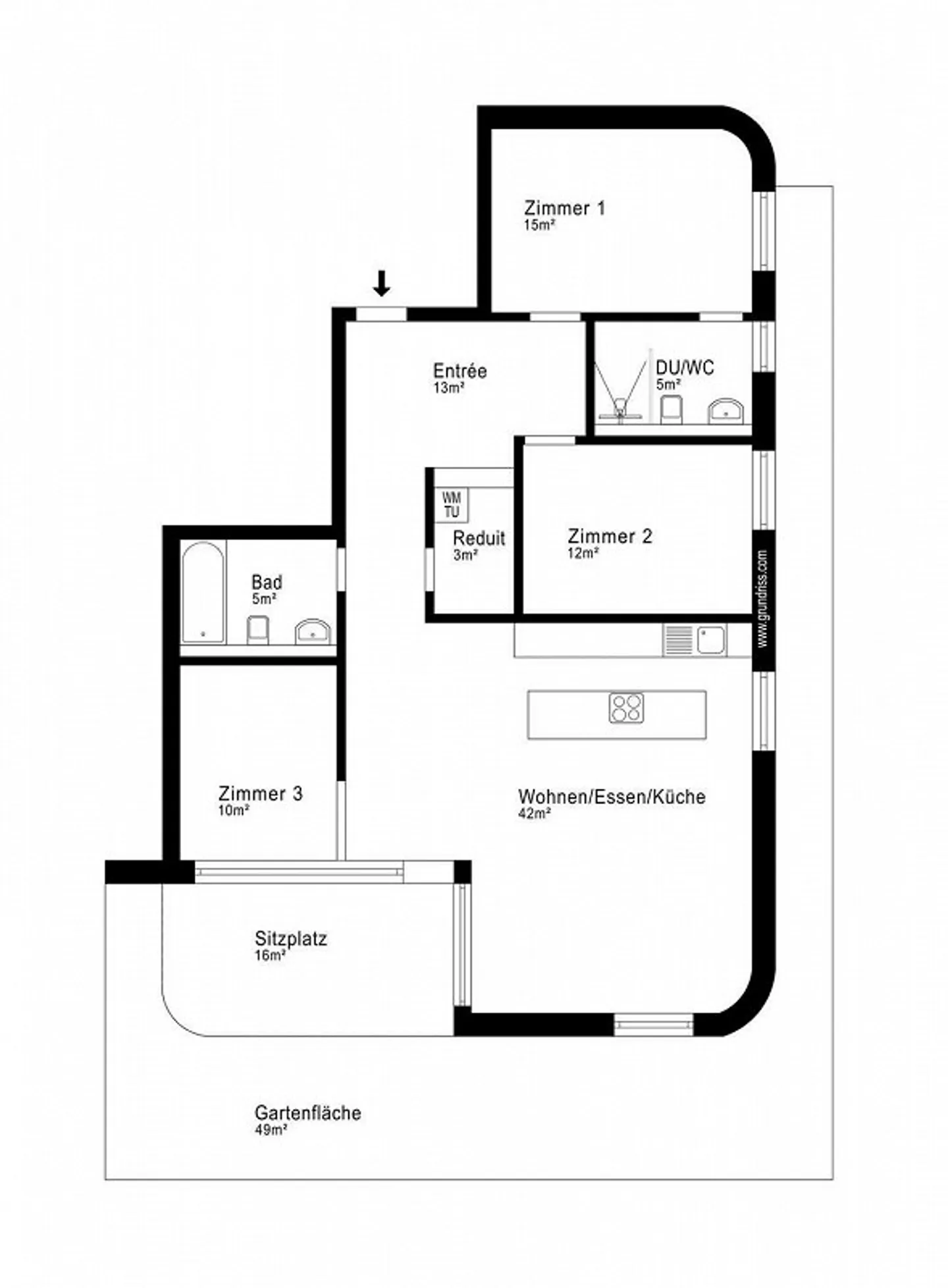 Moderne und lichtdurchflutete 4.5-Zimmer-Wohnung mit Gartenfläche - Foto 9 von 9