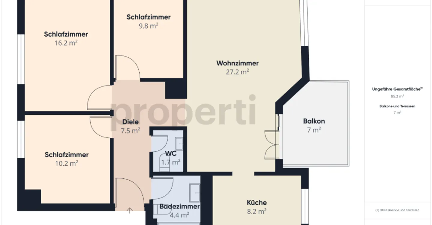 Moderne Wohnung mit Balkon - Foto 9 von 10