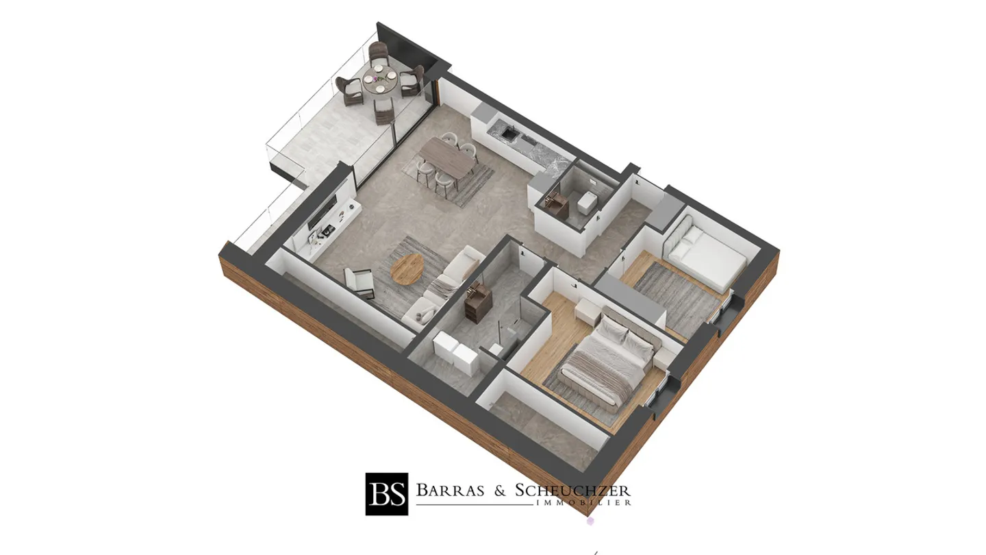 LOT 7 - Appartement sous les combles charmant de 3.5 pièces à Bluche - Photo 3 sur 5