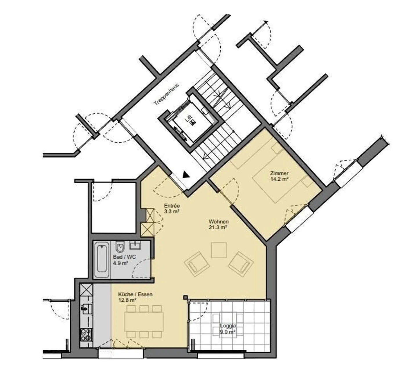 Moderne 2-Zimmer-Wohnung in Weesen - Foto 7 von 7