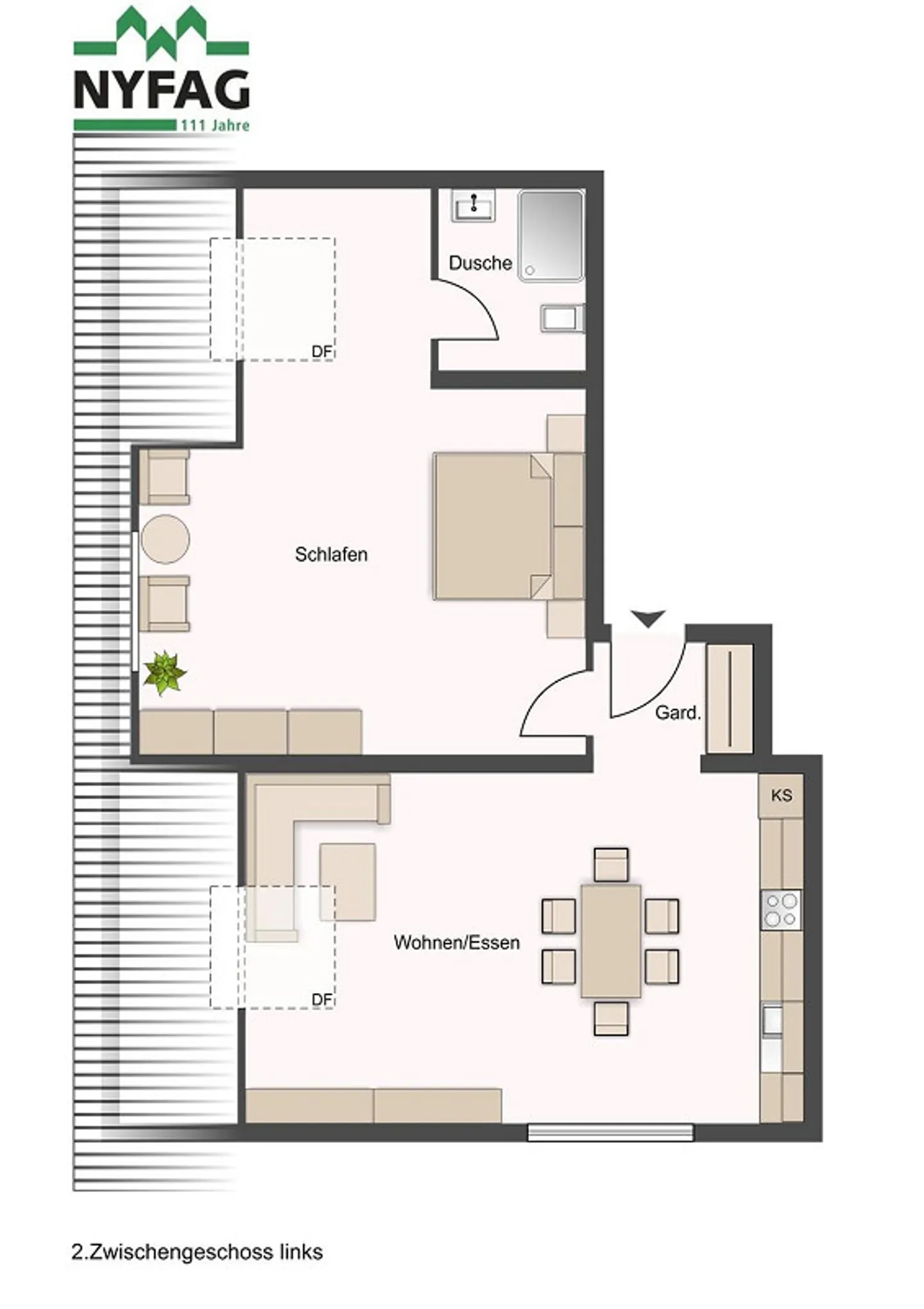 Charmante Dachwohnung in Binningen - Foto 3 von 3