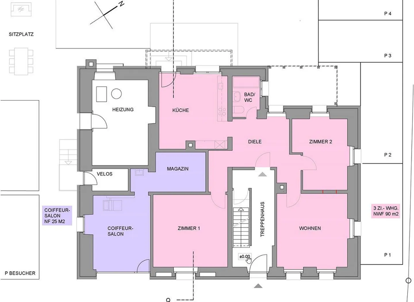 Gemütliche 3.5 Zimmer Erdgeschosswohnung mit Sitzplatz - Foto 4 di 8
